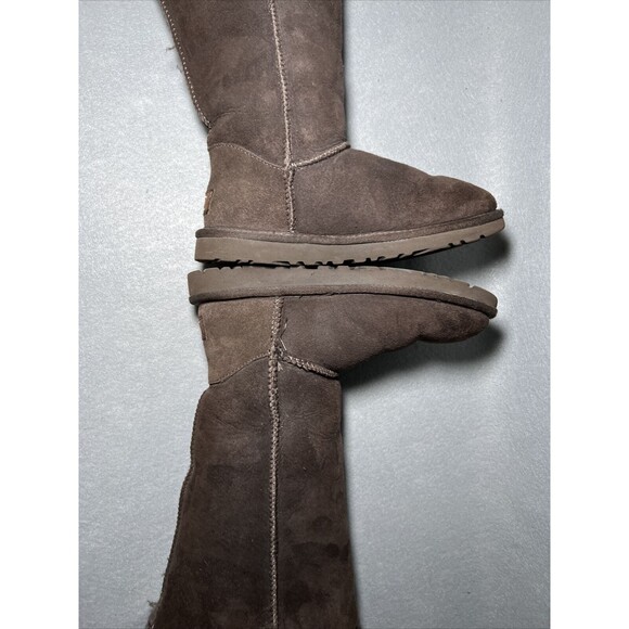 UGG Australia Bailey Triplet Shearling Tall Boots Size 5 Buttons Dark Brown - Picture 5 of 11